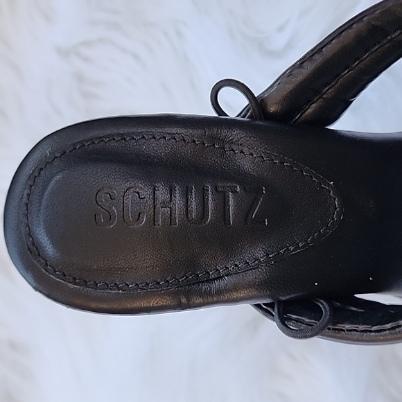 Schutz Meghan Sandal Black Leather NWOT - Picture 3 of 5